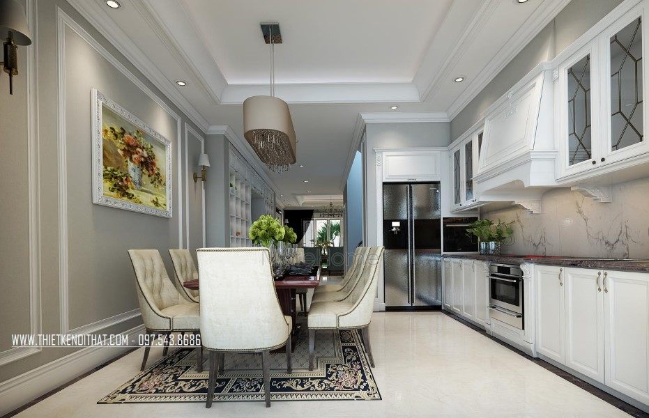 Thiết kế nhà liền kề phong cách tân cổ điển